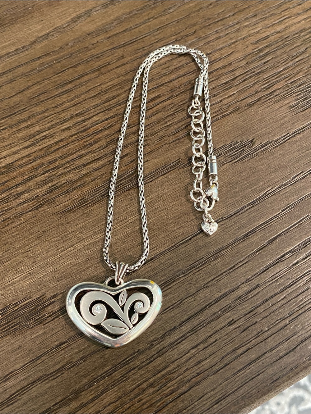 Brighton Eve’s Delight Silver Heart Pendant Necklace Reversible